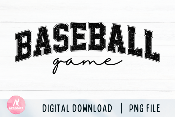 Baseball Game Retro Varsity PNG Graphics