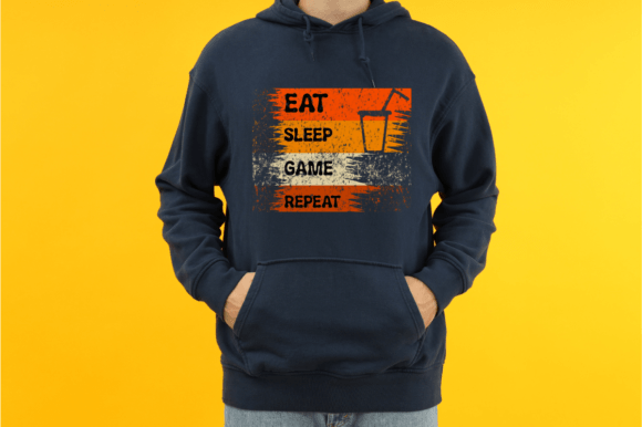 Eat Sleep Game Repeat SVG Typography Graphics