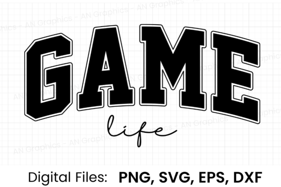 Game Life Retro Varsity SVG: Graphics & T-Shirt Designs
