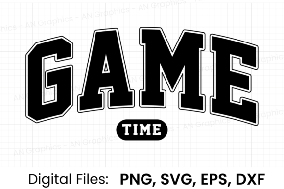 Game Time Retro Varsity SVG: Graphics & T-Shirt Designs