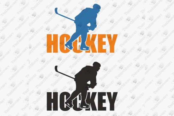 Hockey Player Silhouette Graphics for T-Shirt Designs