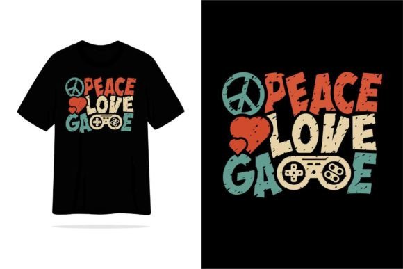 Peace Love Game Vintage Graphics & T-Shirt Designs