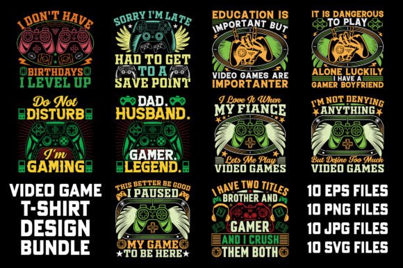 Video Game T-Shirt Design Bundle Vector Review